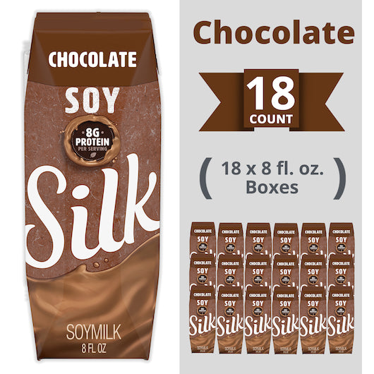 Silk Aseptic Chocolate Soy Milk-8 fl oz.-18/Case