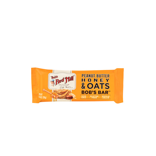 Bob's Red Mill Countertop Display Holding A Tray Each Of Peanut Butter Chocolate & Oats Bars-Peanut Butter Hone...-72 Count-1/Case