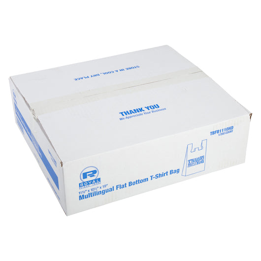 Royal Multilingual Flat Bottom T-Shirt Bag-250 Each-1/Case