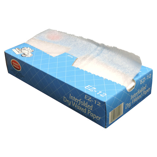 500 Interfolded Food and Deli Dry Wrap Wax Paper Sheets with Dispenser Box, 12 x 10.75 inch [500 Pack]