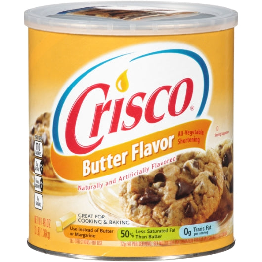 Crisco Butter Flavor All-Vegetable Shortening Can-48 oz.-12/Case