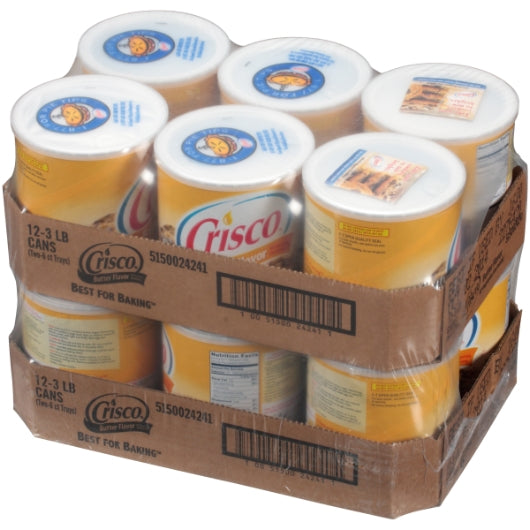 Crisco Butter Flavor All-Vegetable Shortening Can-48 oz.-12/Case