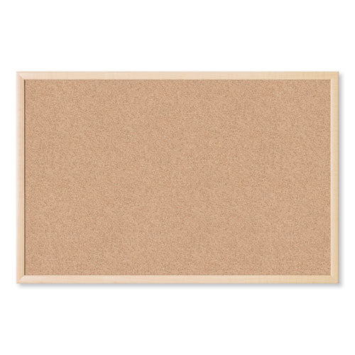 Cork Bulletin Board, 35 X 23, Natural Surface, Birch Wood Frame