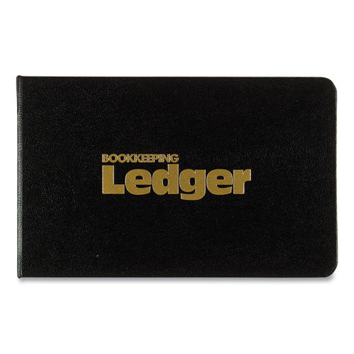 Four-ring Ledger Binder Kit With A-z Index, Black Cover, 8.5 X 5 Debit-credit-balance Sheets, 100 Sheets/book