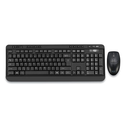 Wkb-1320cb Antimicrobial Wireless Desktop Keyboard And Mouse, 2.4 Ghz Frequency/30 Ft Wireless Range, Black