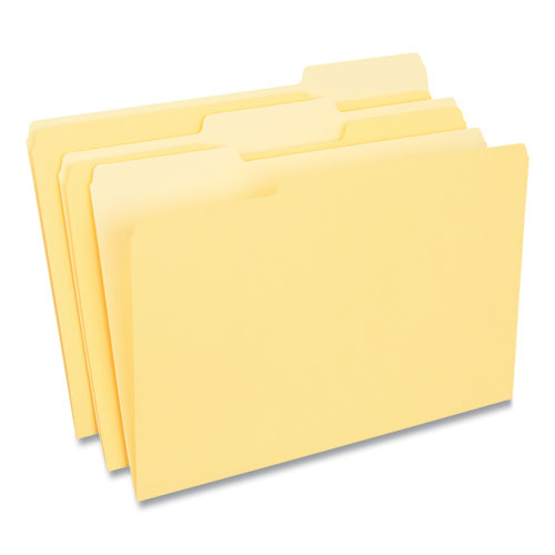 Universal Hanging File Folders - Letter Size Yellow 1/5-Cut Tabs 25 Per Box