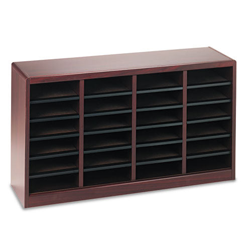 Wood/fiberboard E-z Stor Sorter, 24 Compartments, 40 X 11.75 X 23, Mahogany