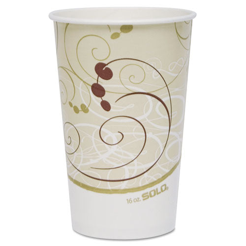 Symphony Design Wax-coated Paper Cold Cup, 16 Oz,  Beige/white, 50/sleeve, 20 Sleeves/carton