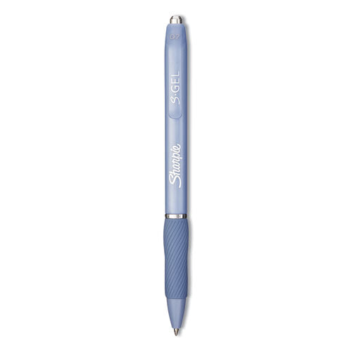 Sharpie S-Gel Fashion Barrel Gel Pen, Retractable, Medium 0.7 mm, Black Ink, Frost Blue Barrel, Dozen