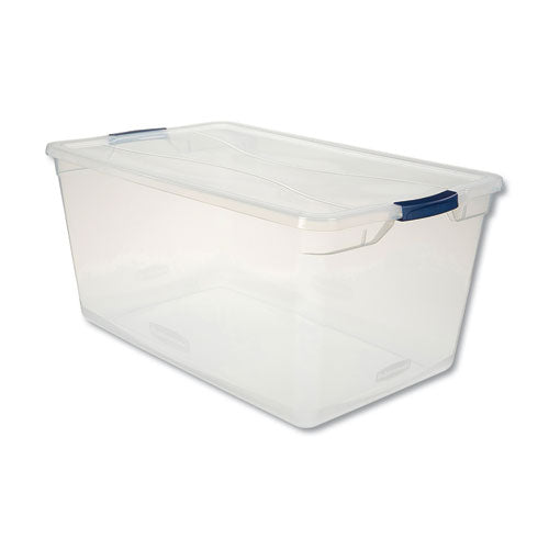 Clever Store Basic Latch-lid Container, 30 Qt, 13.37" X 18.75" X 10.5", Clear