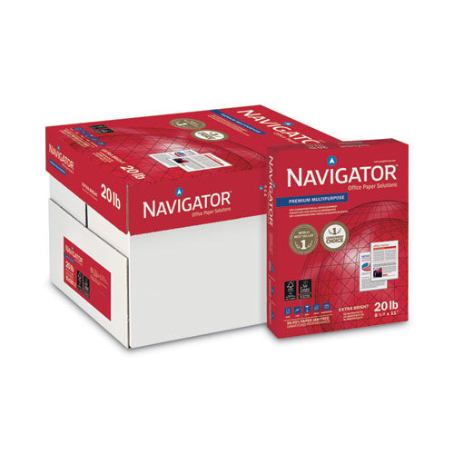 Navigator Premium Multipurpose Copy Paper 97 Bright 20lb Bond Weight 8.5x11 White 500/ream 10 Reams/Case 40 Cartons/pallet