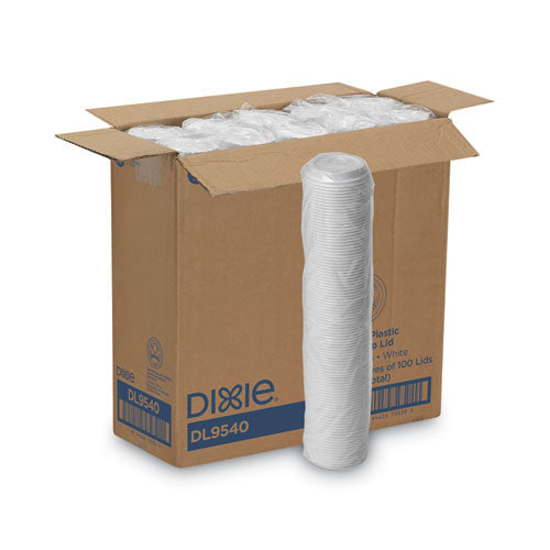 Dixie Sip-Through Dome Hot Drink Lids for 10 oz Cups, White, 100/Pack