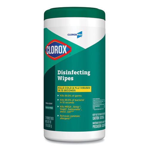 Clorox Disinfecting Wipes 1-ply 7x8 Fresh Scent White 75/canister