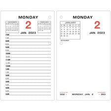 Two-color Desk Calendar Refill, 3.5 X 6, White Sheets, 2023