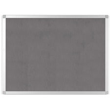 Bi-silque Ayda Fabric 36"W Bulletin Board - Gray Fabric Surface - Robust, Tackable, Sleek Style - 1 Each - 0.5" x 36"