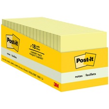 Original Pads In Canary Yellow, Cabinet Pack, 3" X 3", 90 Sheets/pad, 18 Pads/pack