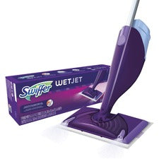 Wetjet Mop, 11 X 5 White Cloth Head, 46" Purple/silver Aluminum/plastic Handle, 2/carton