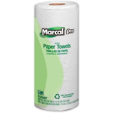 100% Premium Recycled Perforated Kitchen Roll Towels, 2-ply, 11 X 9, White, 70/roll, 15 Rolls/carton