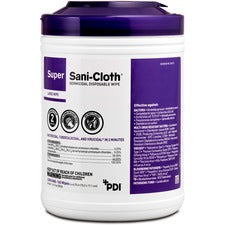 PDI Super Sani-Cloth Germicidal Disposable Wipe - Wipe - 6" Width x 6.75" Length - 160 / Can - 12 / Carton