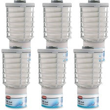 Rubbermaid Commercial TCell Odor Control Dispenser Refills - 6000 ft� - 1.6 fl oz (0.1 quart) - Blue Splash - 90 Day - 6 / Carton - Odor Neutralizer, VOC-free