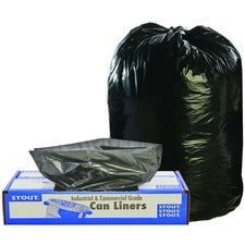 Total Recycled Content Plastic Trash Bags, 45 Gal, 1.5 Mil, 40" X 48", Brown/black, 100/carton