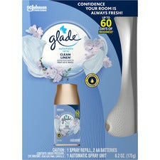 Glade Clean Linen Automatic Spray Kit - 6.20 oz - Clean Linen - 60 Day - 4 / Carton