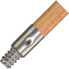 Rubbermaid Commercial Threaded Tip Wood Broom Handle - 1.30" Diameter - Natural, Lacquer - Metal, Wood - 12 / Carton