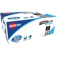 Marks A Lot Desk-style Dry Erase Marker Value Pack, Broad Chisel Tip, Black, 36/pack (98207)