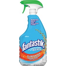 fantastik® All-purpose Cleaner with Bleach - Spray - 32 fl oz (1 quart) - Fresh Clean Scent - 8 / Carton - Clear
