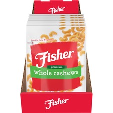 Fisher Premium Whole Cashews - No Artificial Color, No Artificial Flavor - Sea Salt - 6 / Carton