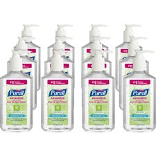 PURELL&reg; Hand Sanitizer Gel - Fragrance-free Scent - 12 fl oz (354.9 mL) - Pump Bottle Dispenser - Kill Germs - Clear - 12 / Carton