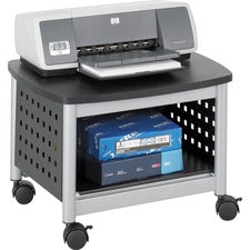 Scoot Under-desk Printer Stand, Metal, 2 Shelves, 100 Lb Capacity, 20.25" X 16.5" X 14.5", Black/silver