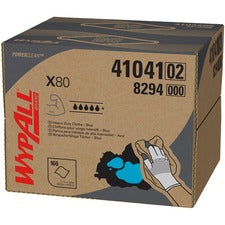 Power Clean X80 Heavy Duty Cloths, 11.1 X 16.8, Blue, 160 Wipers/carton