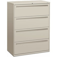 Brigade 700 Series Lateral File, 4 Legal/letter-size File Drawers, Light Gray, 42" X 18" X 52.5"