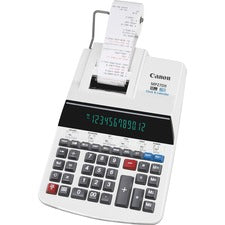 Canon MP27DII Print Calculator - Dual Color Print - Dot Matrix - 4.8 lps - Heavy Duty, Extra Large Display, Auto Power Off, Clock, Calendar, Sign Change, Item Count - 12 Digits - Fluorescent - AC Supply Powered - 3" x 8.9" x 13" - Beige - 1 Each