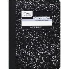 Composition Book, Wide/legal Rule, Black Cover, (100) 9.75 X 7.5 Sheets