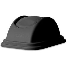 Rubbermaid Commercial Large Wastebasket Lids - Dome - Plastic - 6 / Carton - Black