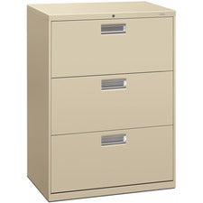Brigade 600 Series Lateral File, 3 Legal/letter-size File Drawers, Putty, 30" X 18" X 39.13"