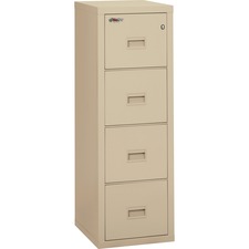 Compact Turtle Insulated Vertical File, 1-hour Fire Protection, 4 Legal/letter File Drawer, Parchment, 17.75 X 22.13 X 52.75