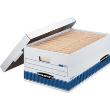 Stor/file Medium-duty Storage Boxes, Legal Files, 15.88" X 25.38" X 10.25", White/blue, 12/carton