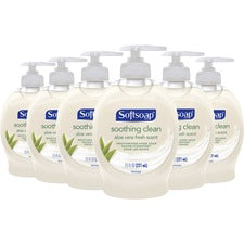 Softsoap Soothing Liquid Hand Soap Pump - Aloe Vera Scent - 7.5 fl oz (221.8 mL) - Pump Bottle Dispenser - Bacteria Remover, Dirt Remover - Hand, Skin - Pearl - Rich Lather, Recyclable, Paraben-free, Phthalate-free, pH Balanced, Biodegradable - 6 / Carton