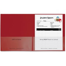 Classroom Connector Folders, 11 X 8.5, Red, 25/box