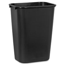 Deskside Plastic Wastebasket, 10.25 Gal, Plastic, Black