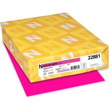Color Cardstock, 65 Lb Cover Weight, 8.5 X 11, Fireball Fuchsia, 250/pack