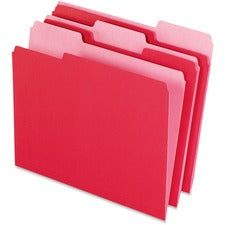 Colored File Folders, 1/3-cut Tabs: Assorted, Letter Size, Red/light Red, 100/box