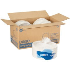 Dixie Uncoated Paper Plates by GP Pro - 250 / Pack - Disposable - White - Paper Body - 4 / Carton