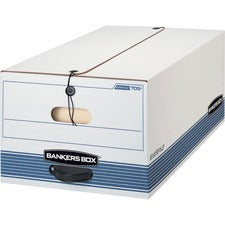 Stor/file Medium-duty Strength Storage Boxes, Legal Files, 15.25" X 19.75" X 10.75", White/blue, 4/carton