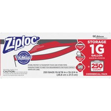 Double Zipper Storage Bags, 1 Gal, 1.75 Mil, 10.56" X 10.75", Clear, 250/box
