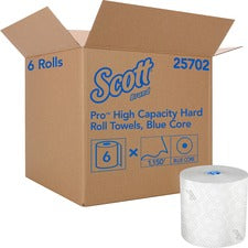 Pro Hard Roll Paper Towels With Elevated Scott Design For Scott Pro Dispenser, Blue Core Only, 1-ply, 1,150 Ft, 6 Rolls/ct