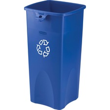 Rubbermaid Commercial Untouchable Square Recycling Container - 23 gal Capacity - Square - Recyclable - 32.9" Height x 16.5" Width x 15.5" Depth - Blue - 4 / Carton